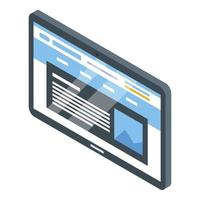 icono de marketing web, estilo isométrico vector