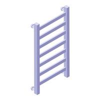 Wall heated towel rail icon, isometric style vector