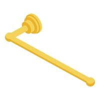 Gold heated towel rail icon, isometric style vector