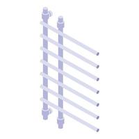 Heated towel rail device icon, isometric style vector