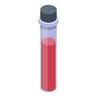 Coronavirus test tube icon, isometric style vector