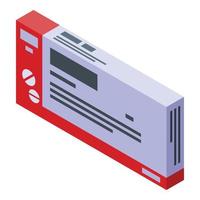 Pill package icon, isometric style vector