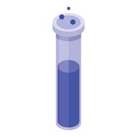 Boiling test tube icon, isometric style vector