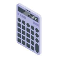 icono de calculadora de administrador de ti, estilo isométrico vector