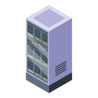 Modern server wardrobe icon, isometric style vector