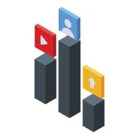 Priority testing software icon, isometric style vector