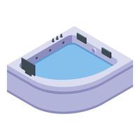 icono de jacuzzi saludable, estilo isométrico vector