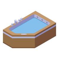 icono de jacuzzi, estilo isométrico vector