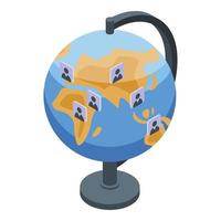 Global recruiter icon, isometric style vector