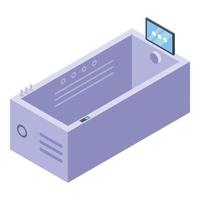 icono de jacuzzi sanitario, estilo isométrico vector