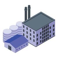 Recycle factory icon, isometric style vector