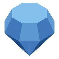 Blue diamond icon, isometric style vector