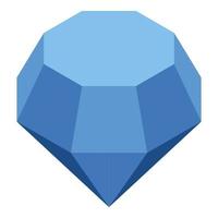 Blue diamond icon, isometric style vector