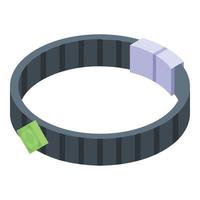 Black jewelry bracelet icon, isometric style vector