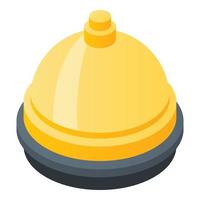 Butler gold bell icon, isometric style vector