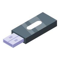 Usb flash storage icon, isometric style vector