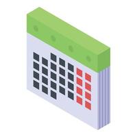 icono de calendario de sarampión, estilo isométrico vector