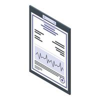 Measles patient card icon, isometric style vector