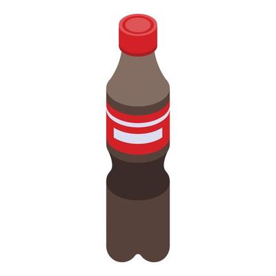 Cola plastic bottle icon, isometric style