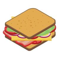 icono de sándwich casero, estilo isométrico vector