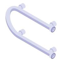 Bath heated towel rail icon, isometric style vector