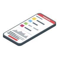 It administrator smartphone icon, isometric style vector