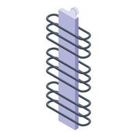 Care heated towel rail icon, isometric style vector