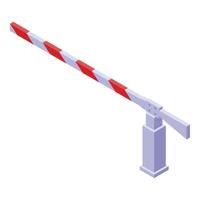 Train road barrier icon, isometric style vector