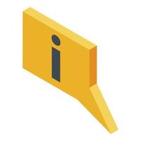 Info assistant chat icon, isometric style vector