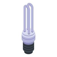 Eco bulb icon, isometric style vector