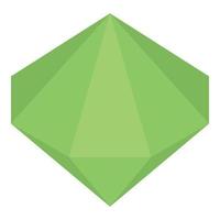 Green emerald icon, isometric style vector