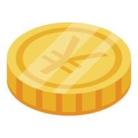 icono de moneda de yen japonés, estilo isométrico vector