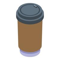 Coffee to go cup icon, isometric style vector