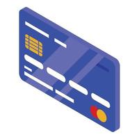 Credit card icon, isometric style vector