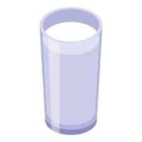 icono de vaso de leche, estilo isométrico vector
