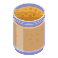 Cereal flakes jar icon, isometric style vector