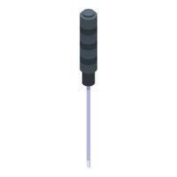 Tire fitting screwdriver icon, isometric style vector