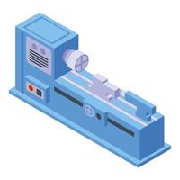 Factory lathe icon, isometric style vector