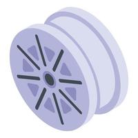 Wheel without tire icon, isometric style vector