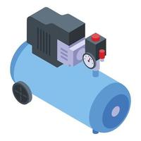 Electric air compressor icon, isometric style vector