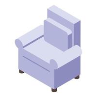 icono de sillón retro, estilo isométrico vector