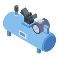 Machine air compressor icon, isometric style vector