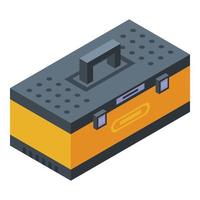 Tire fitting tool box icon, isometric style vector