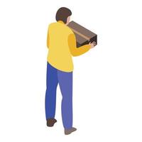 Client receive parcel icon, isometric style vector