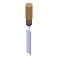 Chisel tool icon, isometric style vector