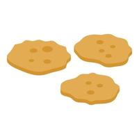 Wheat cereal flakes icon, isometric style vector