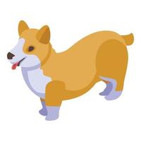 Breed corgi dogs icon, isometric style vector