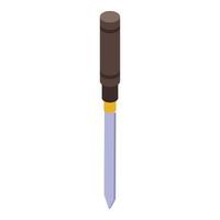 Chisel equipment icon, isometric style vector