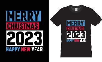 tipografía feliz año nuevo 2023 vector de diseño de camiseta creativa