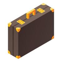 Butler suitcase icon, isometric style vector